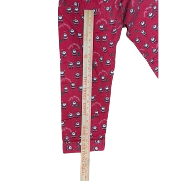 "Botany 500" Red Flannel Christmas Night Shirt VTG SZ S/M  Santa & Wreaths Mom - Picture 10 of 12